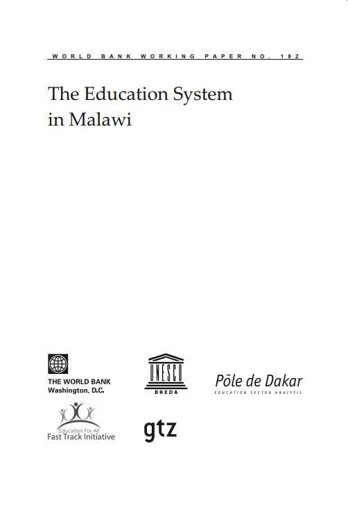 Pôle de Dakar, gouvernement du Malawi, GtZ, Banque mondiale, publié par la Banque mondiale dans la collection « Le développement humain en Afrique - Document de travail »,  