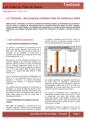 Education Sector Analysis Tanzania